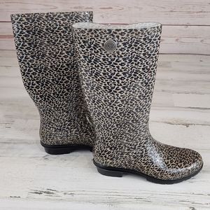 UGG Leopard Print Winter Rain Boots